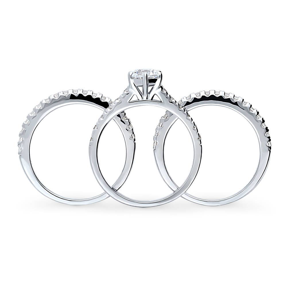 Solitaire 0.8ct CZ Ring Set in Sterling Silver