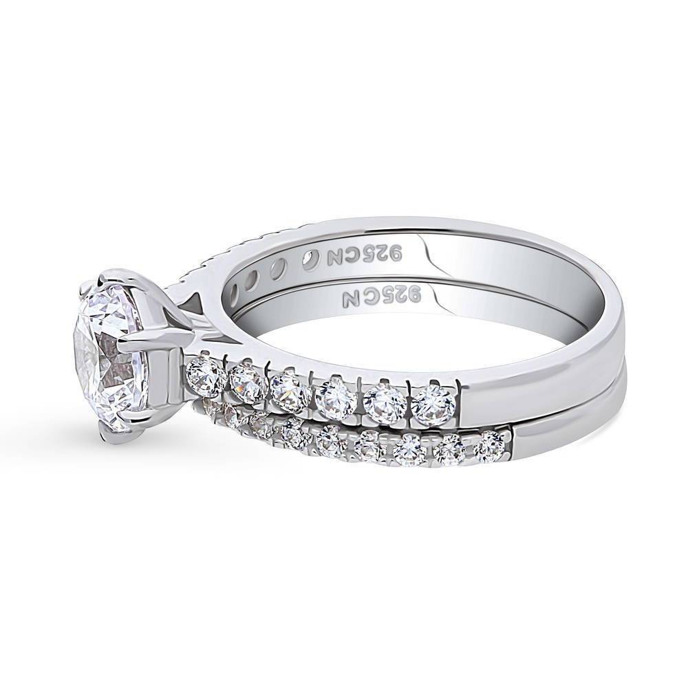 Solitaire 1.25ct Round CZ Ring Set in Sterling Silver