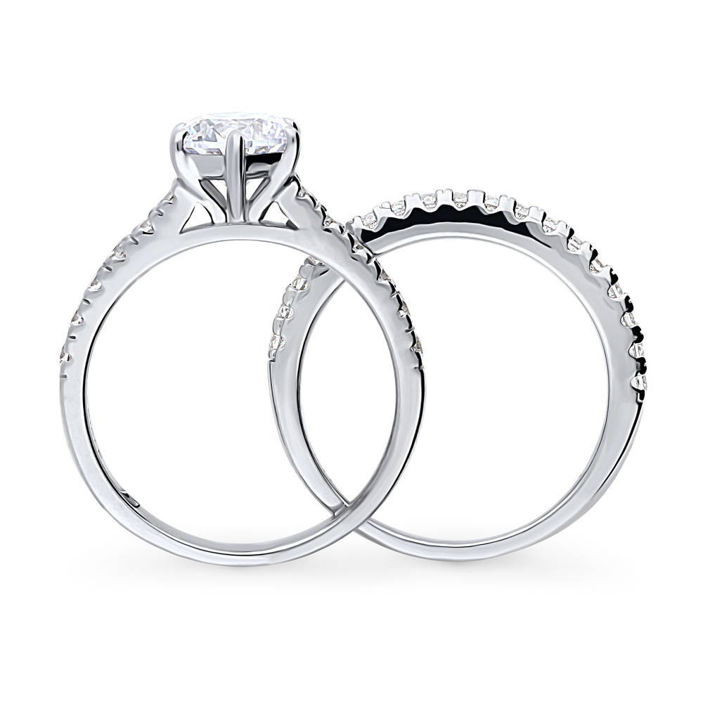 Solitaire 1.25ct Round CZ Ring Set in Sterling Silver