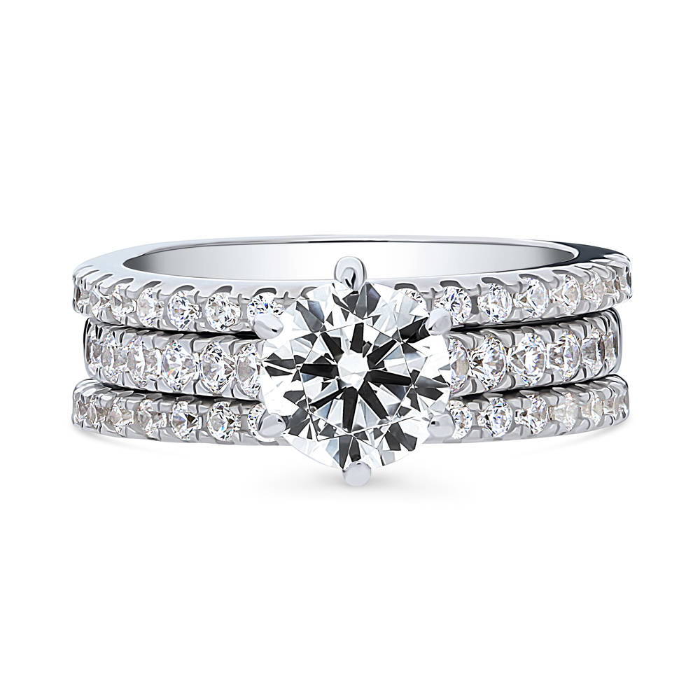 Solitaire 1.25ct Round CZ Ring Set in Sterling Silver, 1 of 14