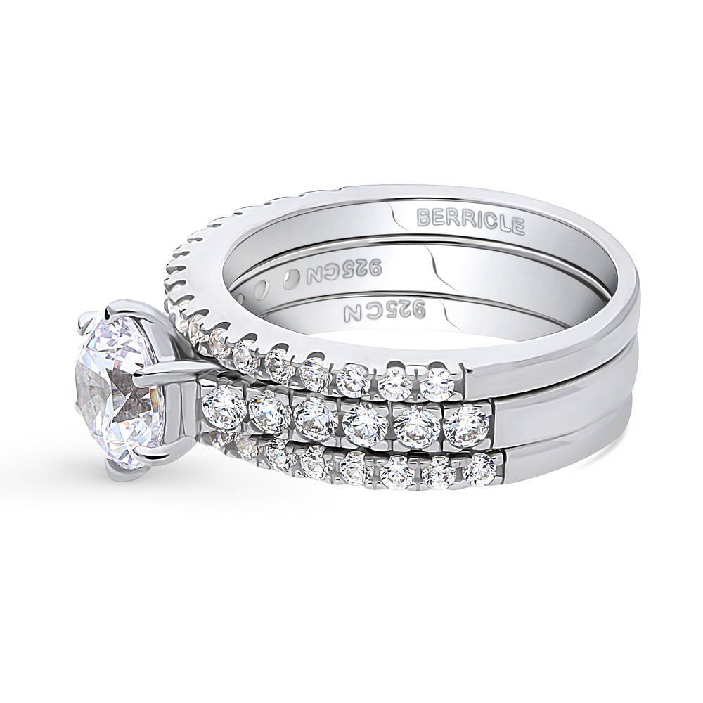 Solitaire 1.25ct Round CZ Ring Set in Sterling Silver