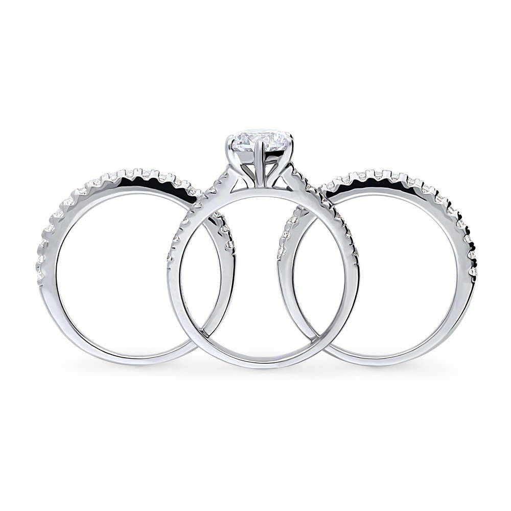 Solitaire 1.25ct Round CZ Ring Set in Sterling Silver