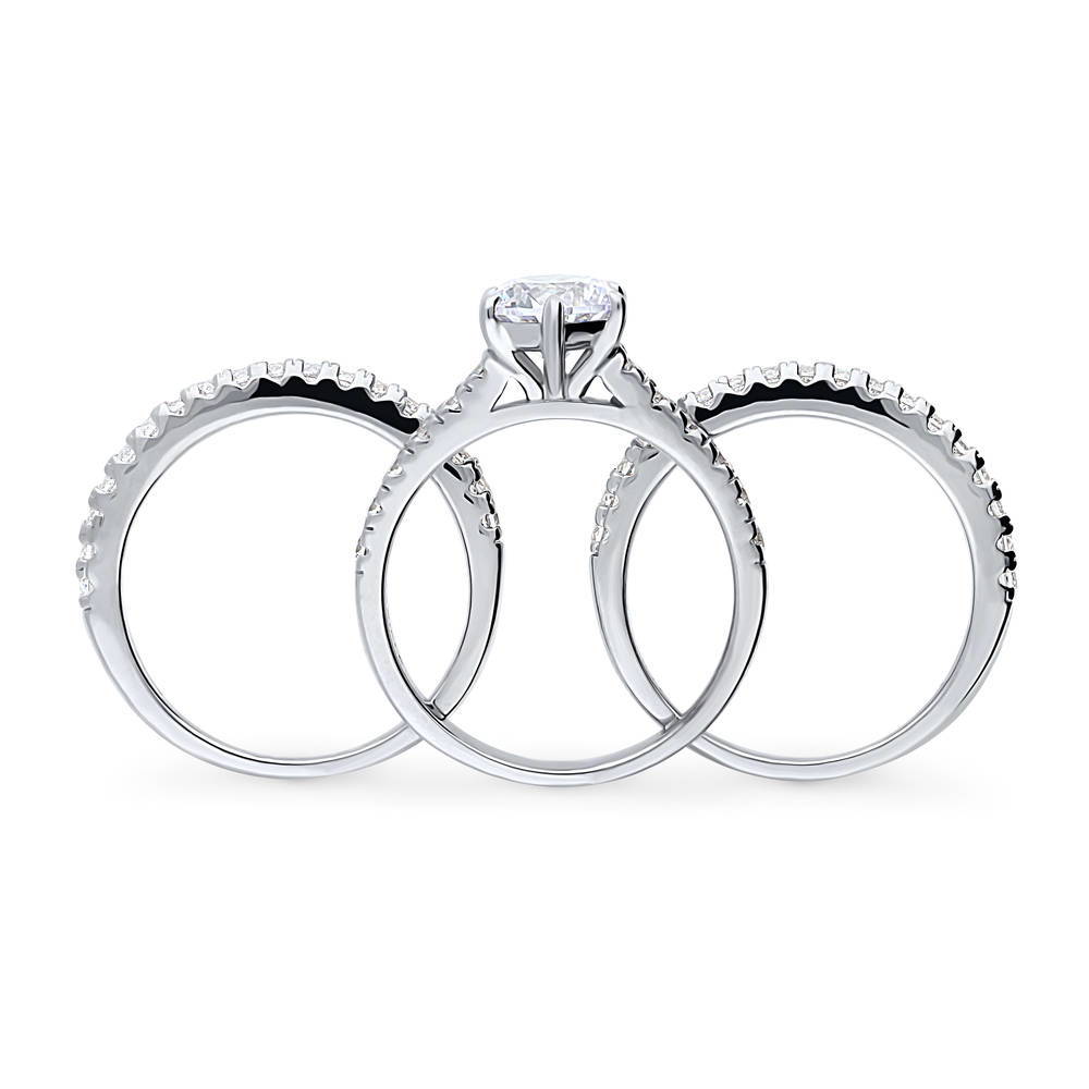 Alternate view of Solitaire 1.25ct Round CZ Ring Set in Sterling Silver, 7 of 13
