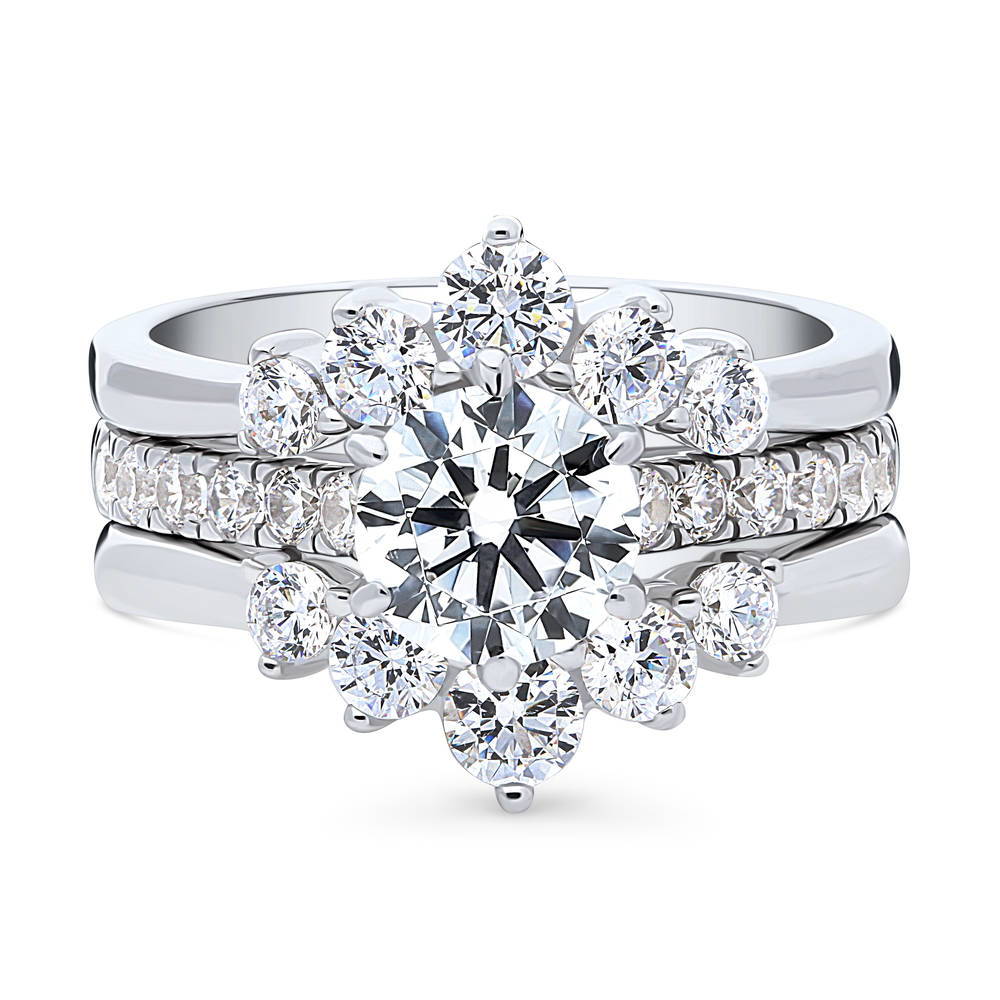 5-Stone Solitaire CZ Ring Set in Sterling Silver