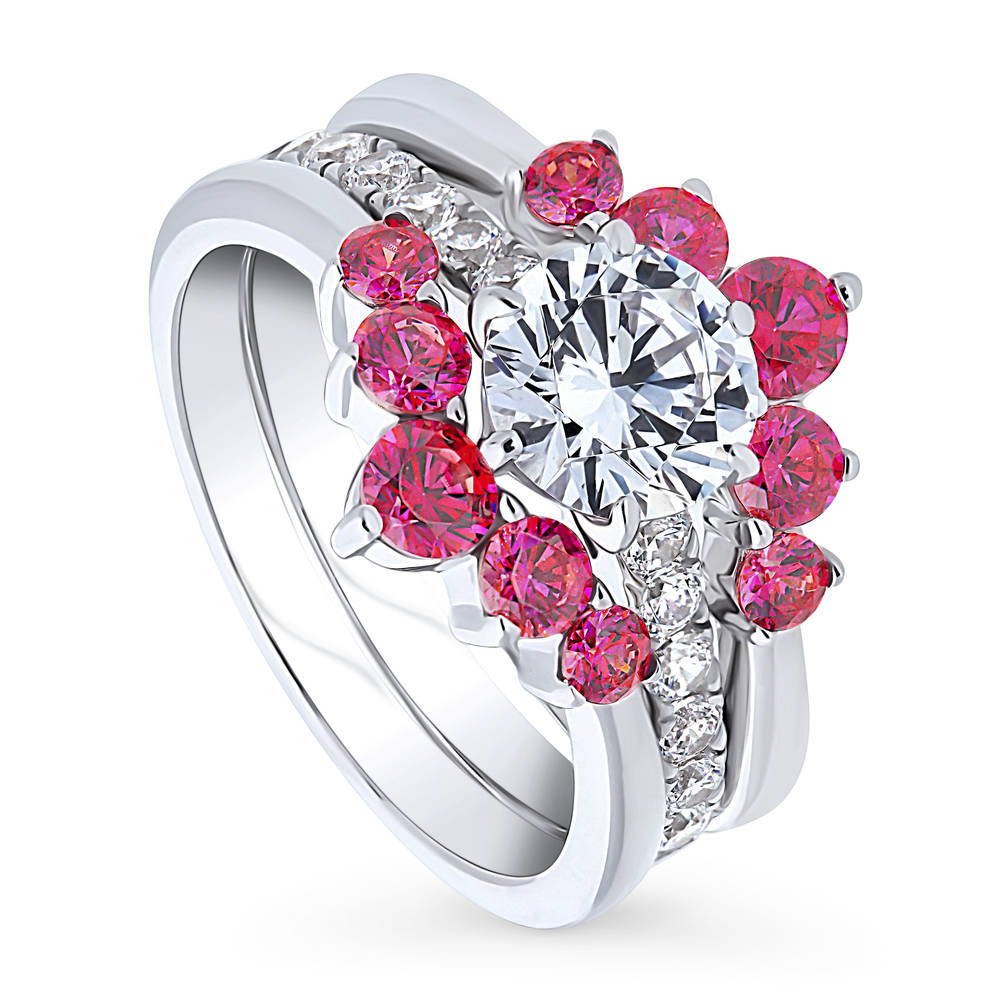 5-Stone Solitaire CZ Ring Set in Sterling Silver