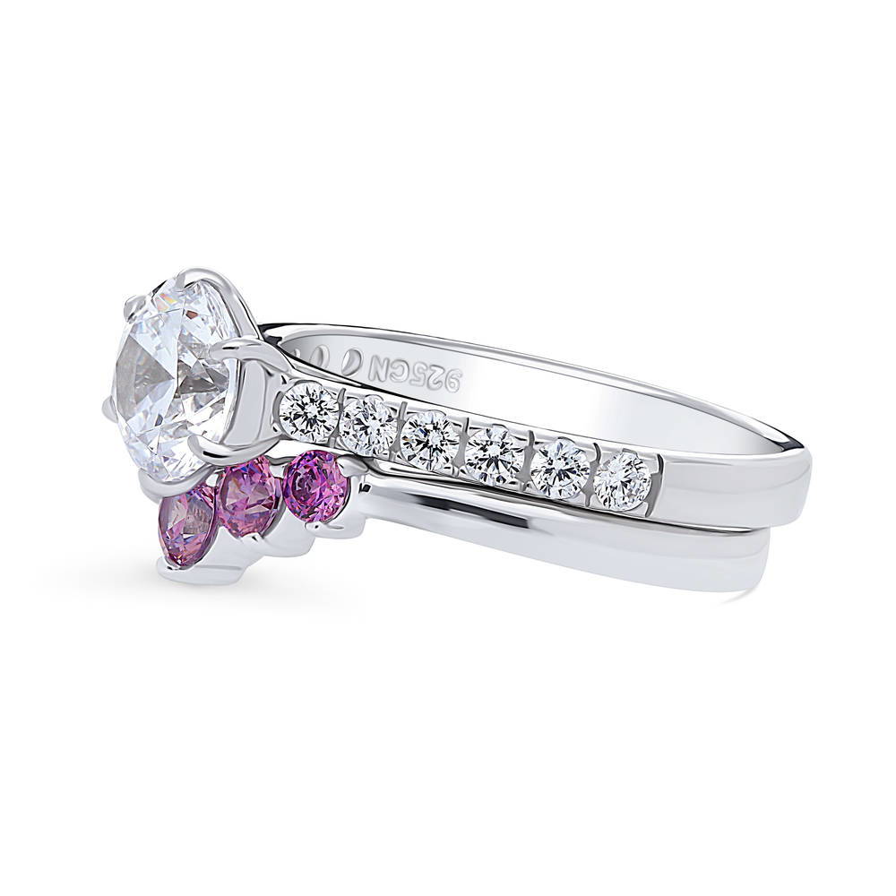 5-Stone Solitaire CZ Ring Set in Sterling Silver