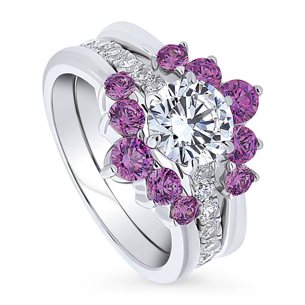 5-Stone Solitaire CZ Ring Set in Sterling Silver