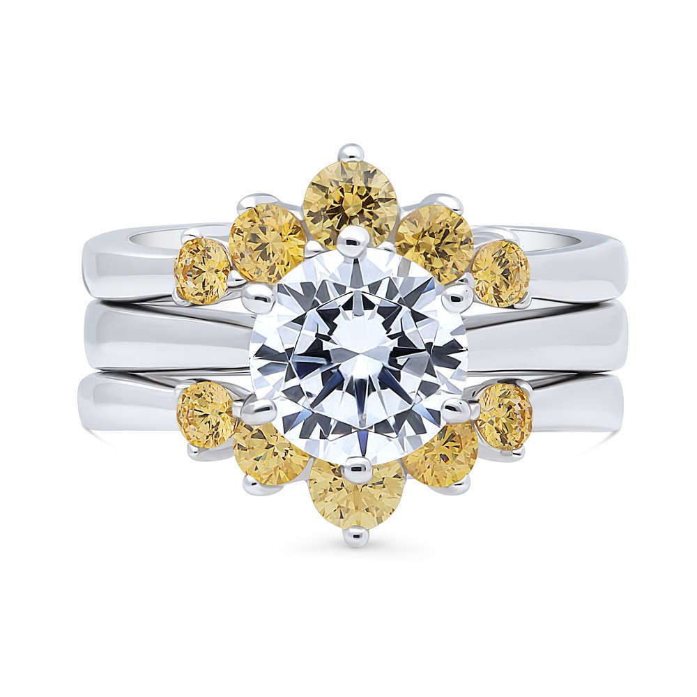 5-Stone Chevron CZ Ring Set in Sterling Silver