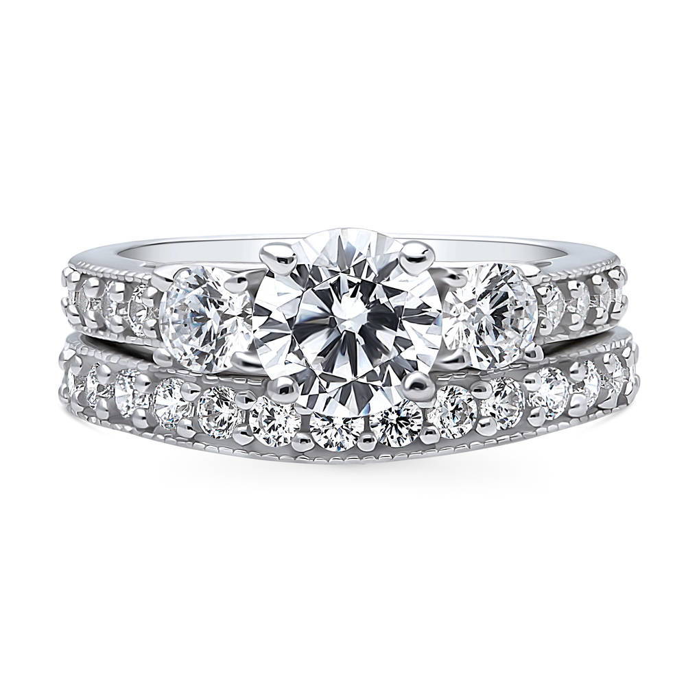 3-Stone 1.25ct CZ Ring Set in Sterling Silver