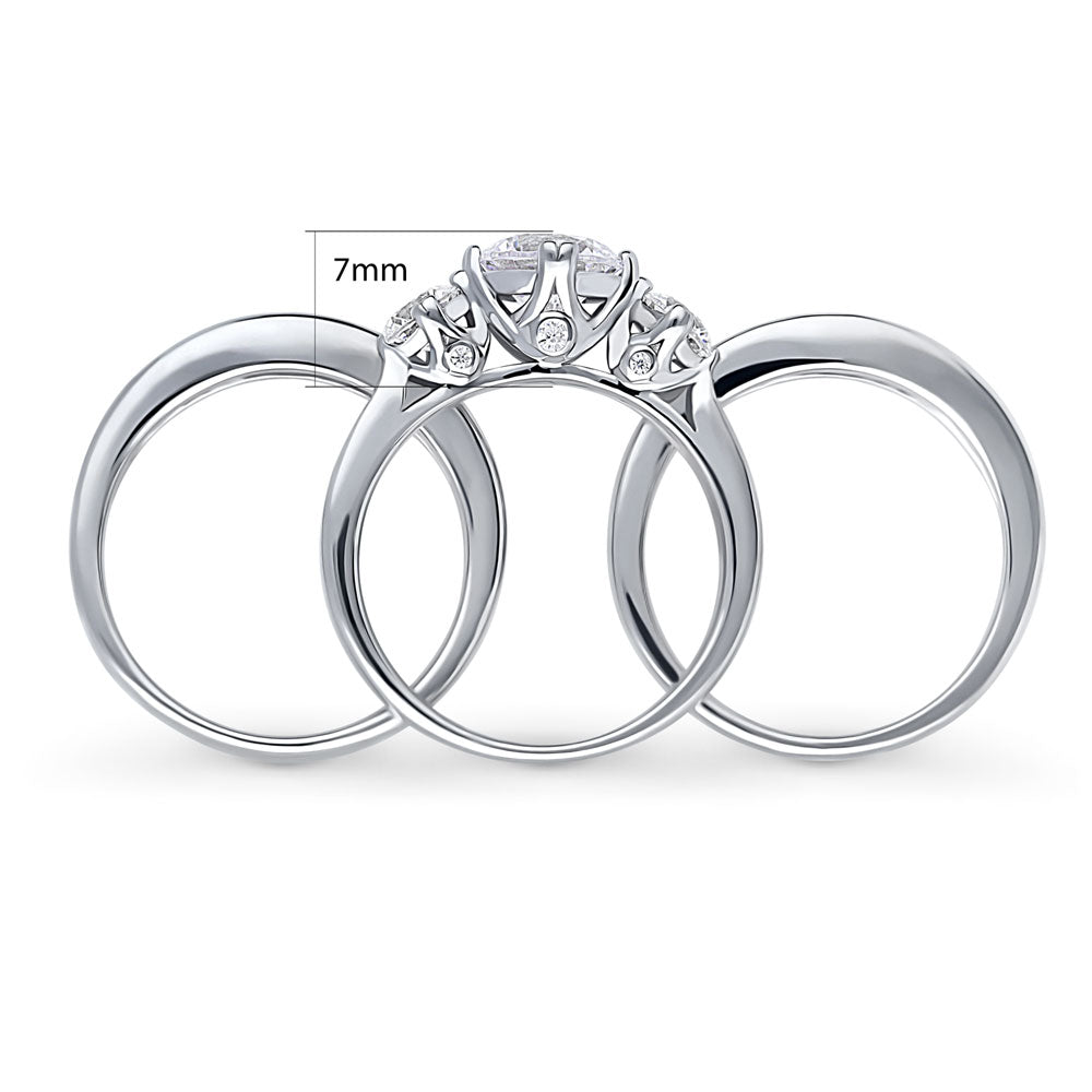 3-Stone 1.25ct CZ Ring Set in Sterling Silver