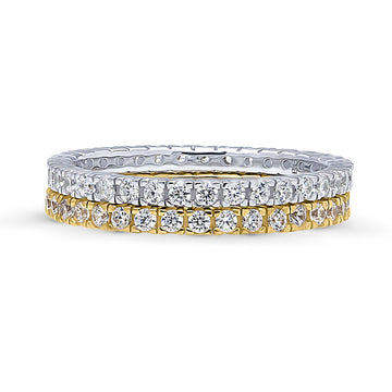 CZ Eternity Ring Set in Sterling Silver