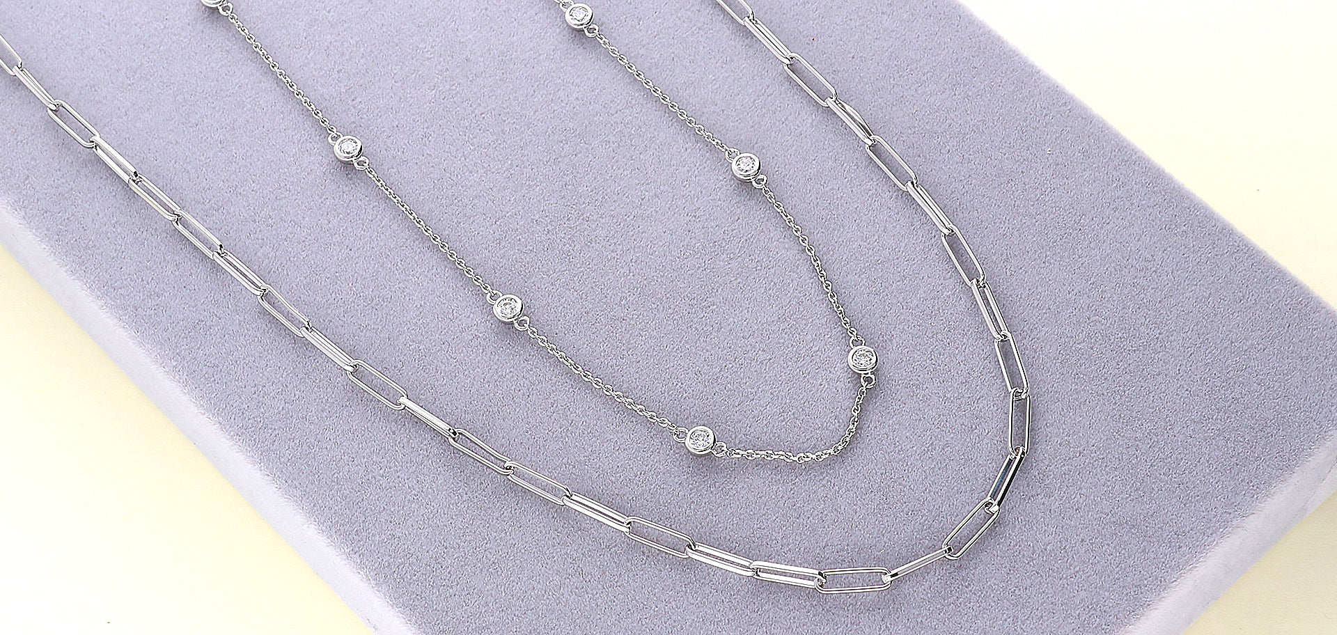 Paperclip chain layer with a station necklace