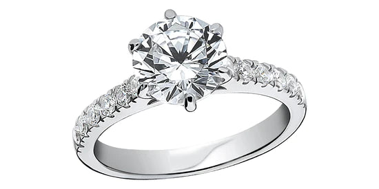 Sterling Silver Round CZ Solitaire Ring 2.4 CTW