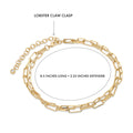 Angle view of Paperclip CZ Link Chain Anklet in Gold-Tone