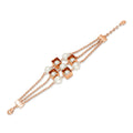 Imitation Pearl Chain Bracelet in Brass, Rose Gold-Tone