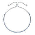 Angle view of CZ Tennis Bracelet 6-10 inch, Blue Color