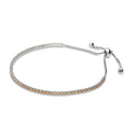 Front view of CZ Tennis Bracelet 6-10 inch, Champagne Color