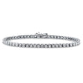Round CZ Tennis Bracelet, Rhodium Plated / 6.5 inch