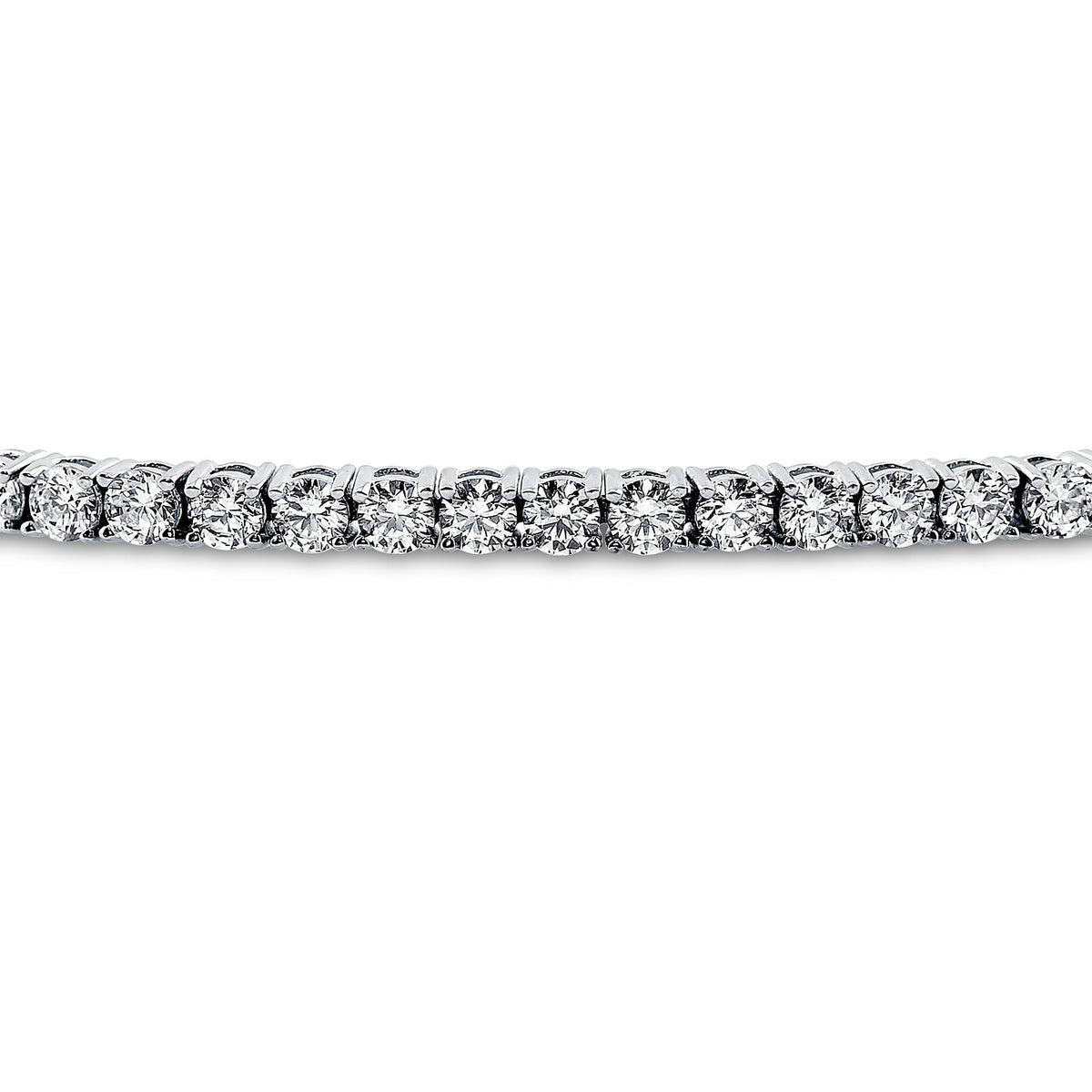Round CZ Tennis Bracelet, Rhodium Plated / 6.5 inch