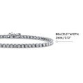 Round CZ Tennis Bracelet, Rhodium Plated / 6.5 inch