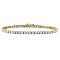 Round CZ Tennis Bracelet, Gold Plated / 6.5 inch