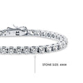 Round CZ Tennis Bracelet, Rhodium Plated / 6.5 inch