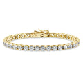 Round CZ Tennis Bracelet, Gold Plated / 6.5 inch