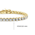 Round CZ Tennis Bracelet, Gold Plated / 6.5 inch