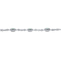 Front view of CZ by Yard Station Bracelet in Sterling Silver, Rhodium Plated / Green