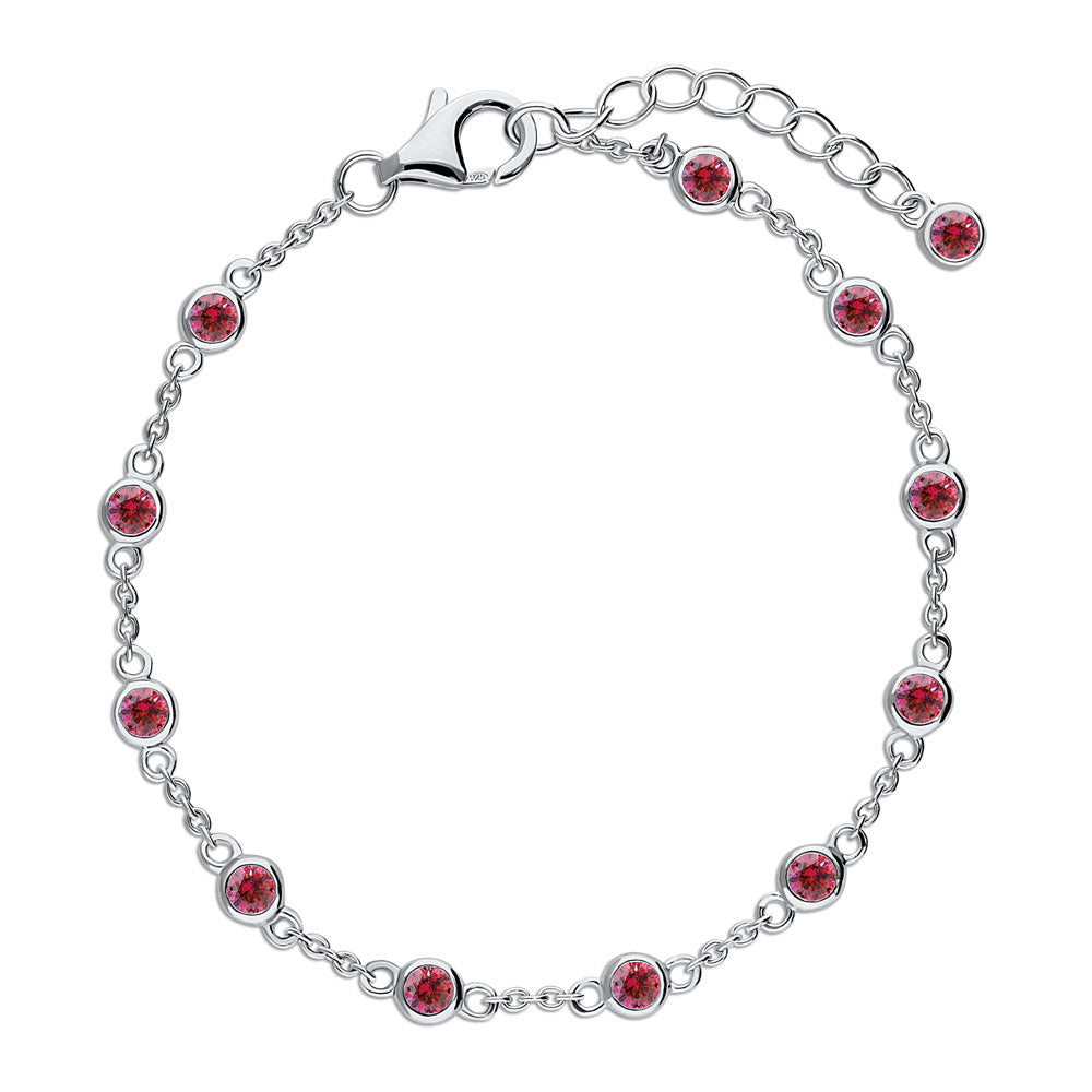 Station CZ Station Bracelet in Sterling Silver