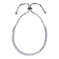 Angle view of CZ Tennis Bracelet in Sterling Silver 4-9 inch, Greyish Blue Color