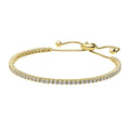 Front view of Bar CZ Tennis Bracelet in Sterling Silver 6-10 inch, Yellow Gold Flashed