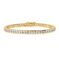 Princess CZ Tennis Bracelet, Gold Plated / 6.5 inch