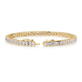 Princess CZ Tennis Bracelet, Gold Plated / 6.5 inch