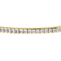 Princess CZ Tennis Bracelet, Gold Plated / 6.5 inch