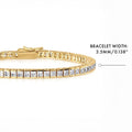 Princess CZ Tennis Bracelet, Gold Plated / 6.5 inch