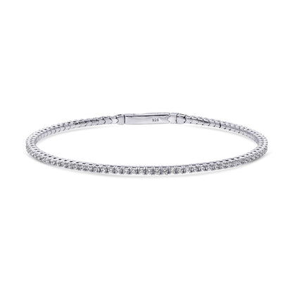 Flexible CZ Bangle Set in Sterling Silver