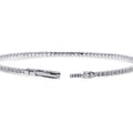 Angle view of Flexible CZ Bangle in Sterling Silver, 1.75mm / 6.5 inch