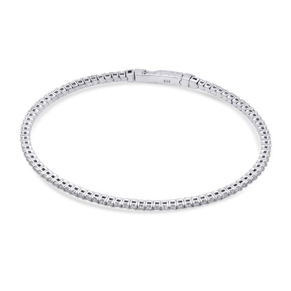Flexible CZ Bangle Set in Sterling Silver