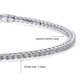 Side view of Flexible CZ Bangle in Sterling Silver, 1.75mm / 6.5 inch
