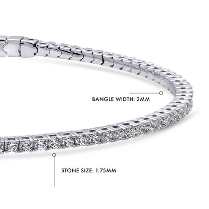 Flexible CZ Bangle Set in Sterling Silver
