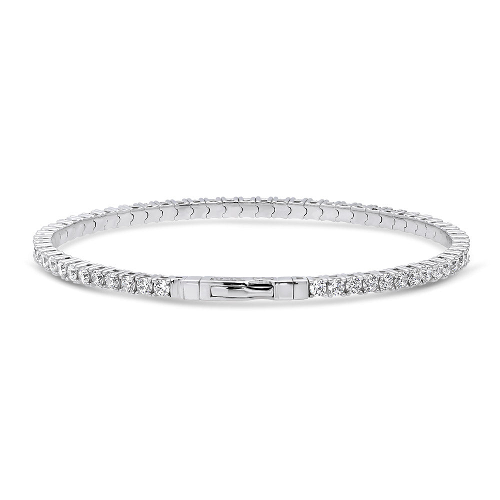 Flexible CZ Bangle Set in Sterling Silver
