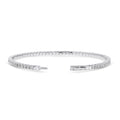 Angle view of Flexible CZ Bangle in Sterling Silver, 2.5mm / 7 inch