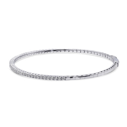Flexible CZ Bangle in Sterling Silver
