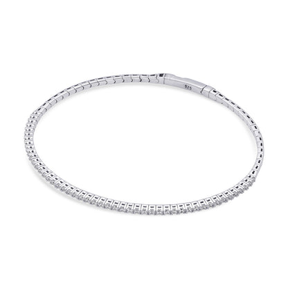 Flexible CZ Bangle in Sterling Silver