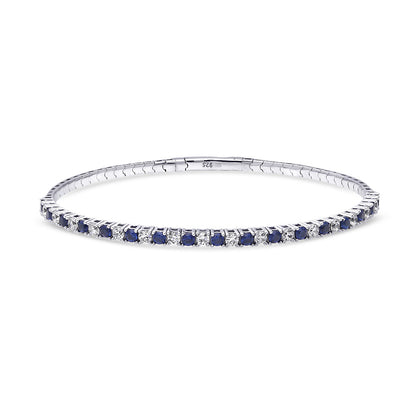 Flexible CZ Bangle Set in Sterling Silver