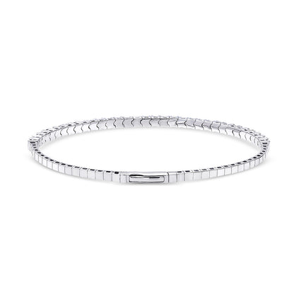 Flexible CZ Bangle Set in Sterling Silver