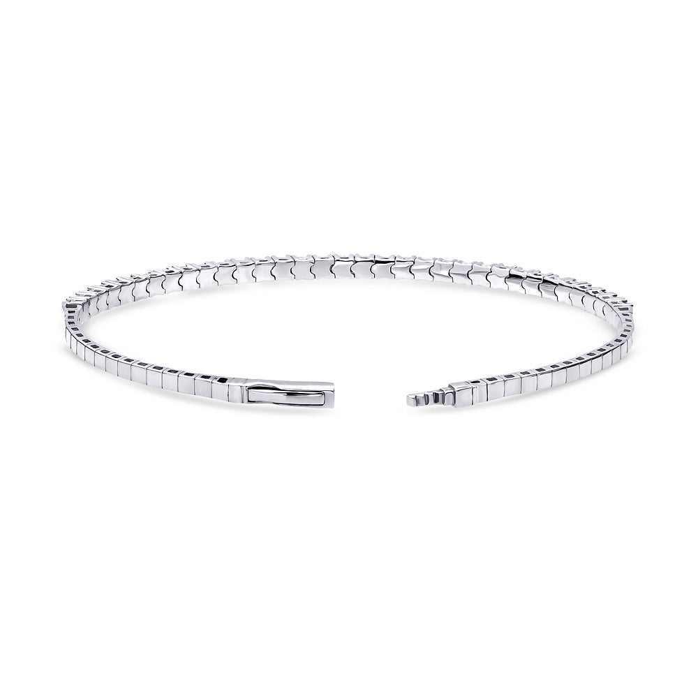 Alternate view of Flexible CZ Bangle in Sterling Silver, 2 Piece Set, 10 of 15