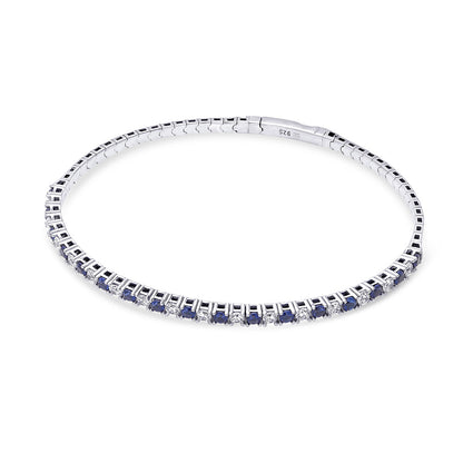 Flexible CZ Bangle Set in Sterling Silver