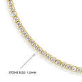 Front view of CZ Tennis Bracelet in Sterling Silver 7 inch, Yellow Gold Flashed, Clear